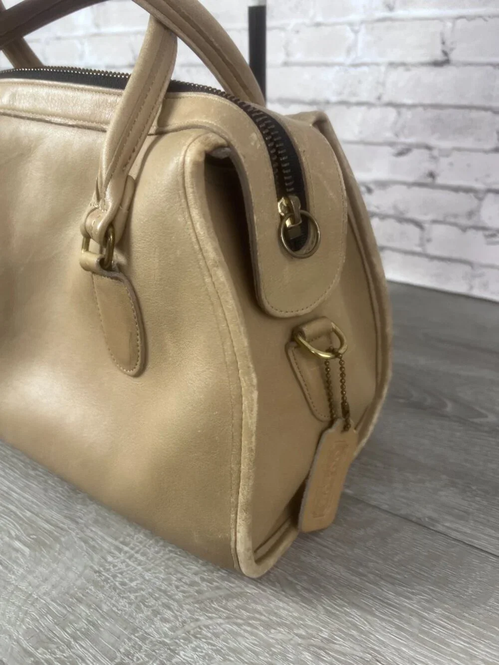 Vintage Coach 9891 Broadway Satchel Stone